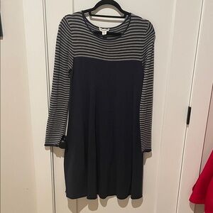 Artisan Ny Navy and Gray Long Sleeve Dress